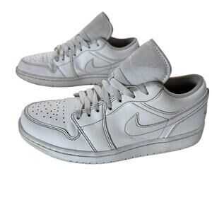 Nike Air Jordan 1 Low Men's Triple White 553558-136 Mens Size 8